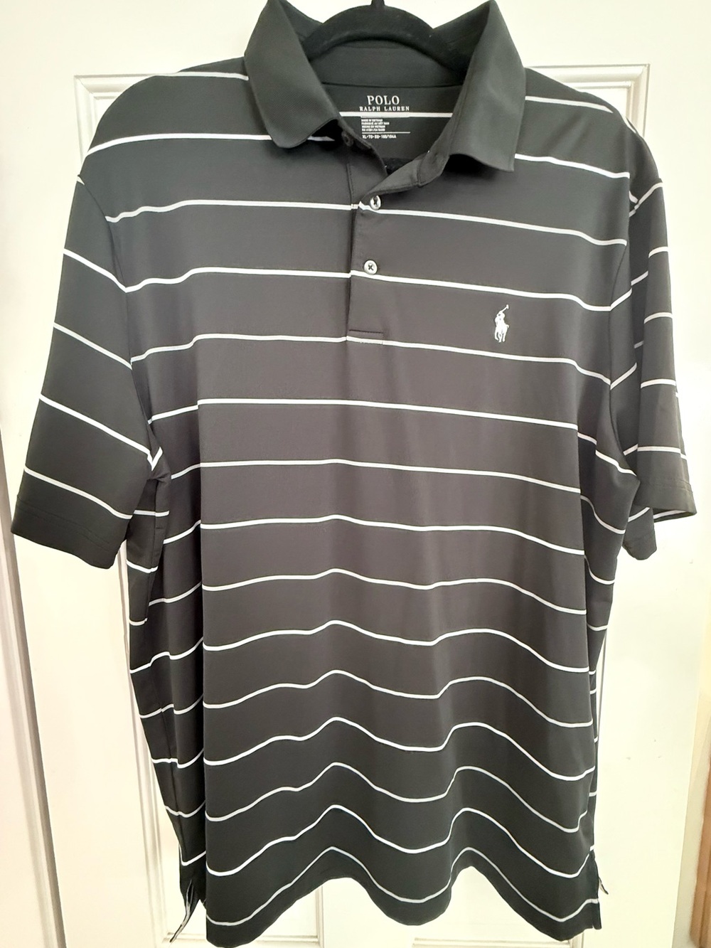 Polo by Ralph Lauren Black Polo Shirt with White Stripes